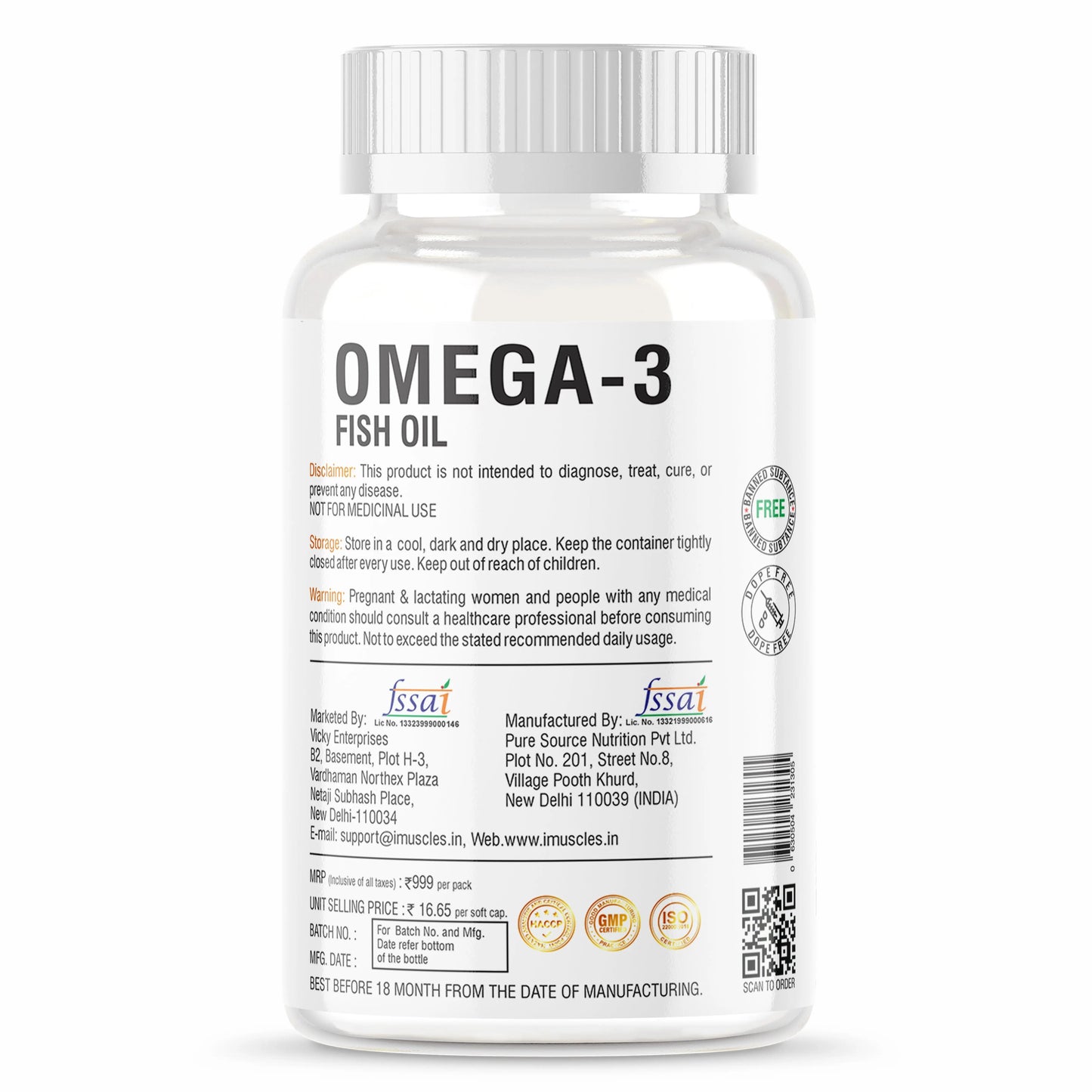 iMuscles Nutrition Omega-3 Fish Oil Capsules imuscles.in