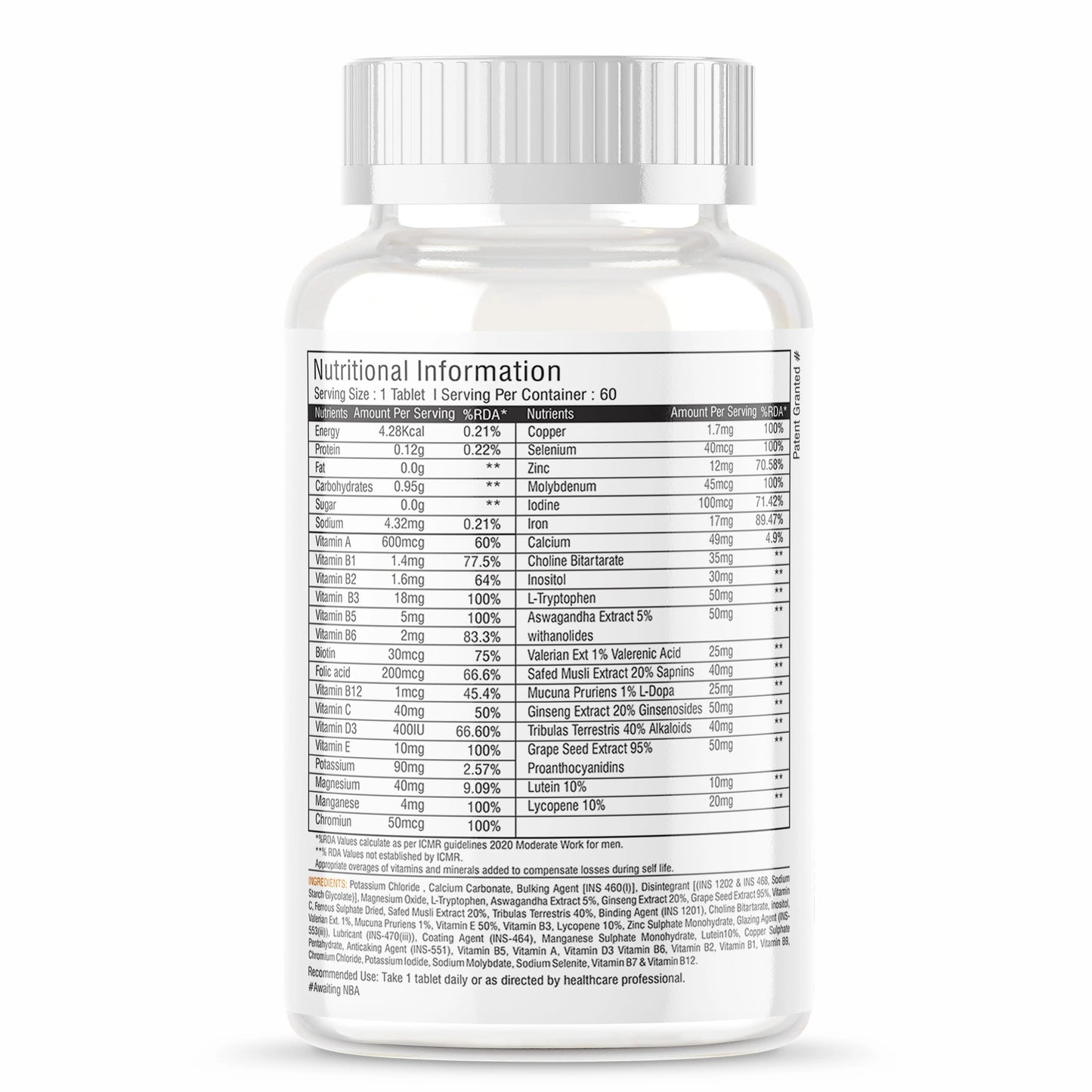 iMuscles Nutrition Multivitamin Tablets banner featuring two 60-count bottles. One bottle stands upright while the other is tipped over with several reddish-brown tablets spilled out. Bold text reads "MULTIVITAMIN TABLETS" and "ADVANCE HEALTH FORMULA".