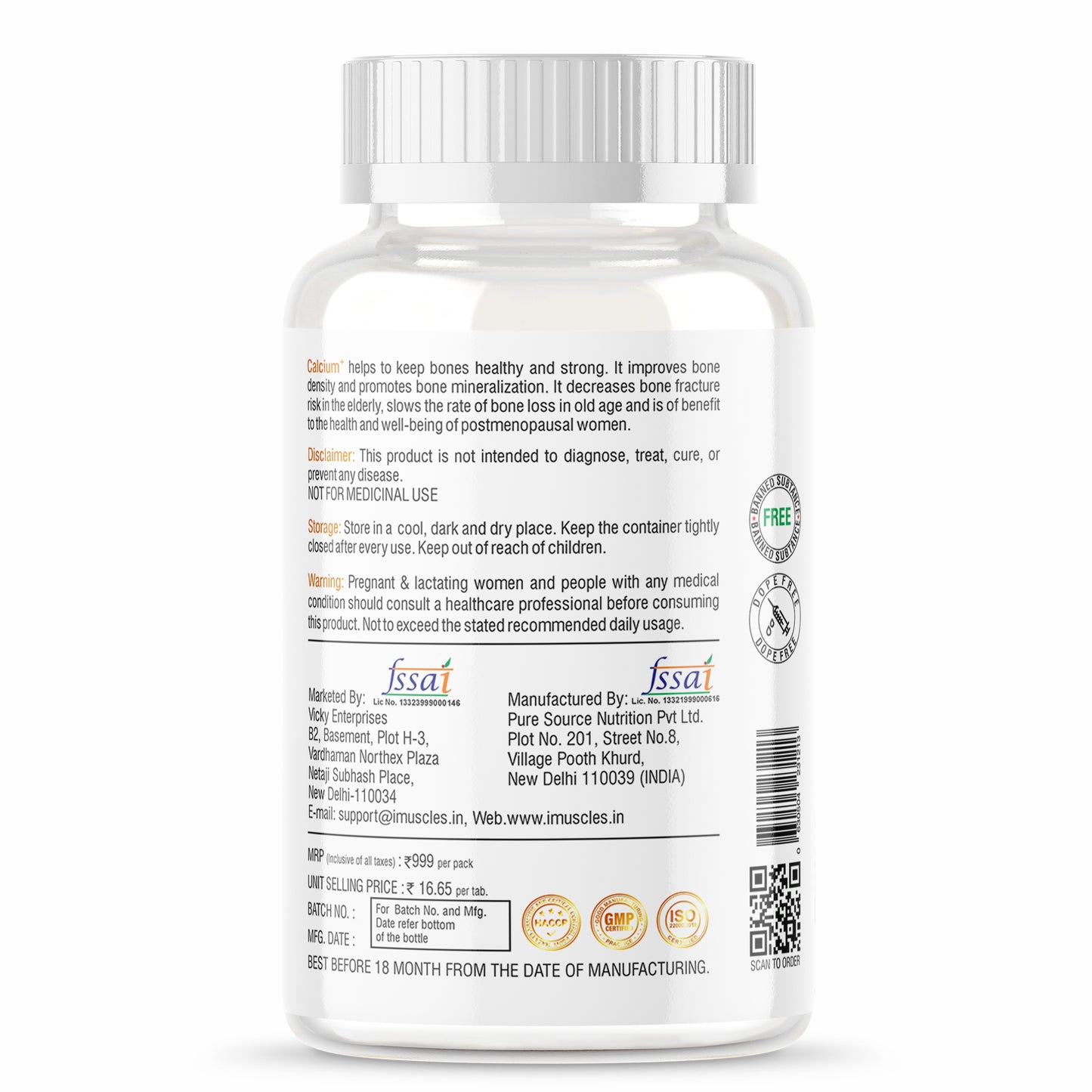 iMuscles Calcium Magnesium & Zinc Tablets