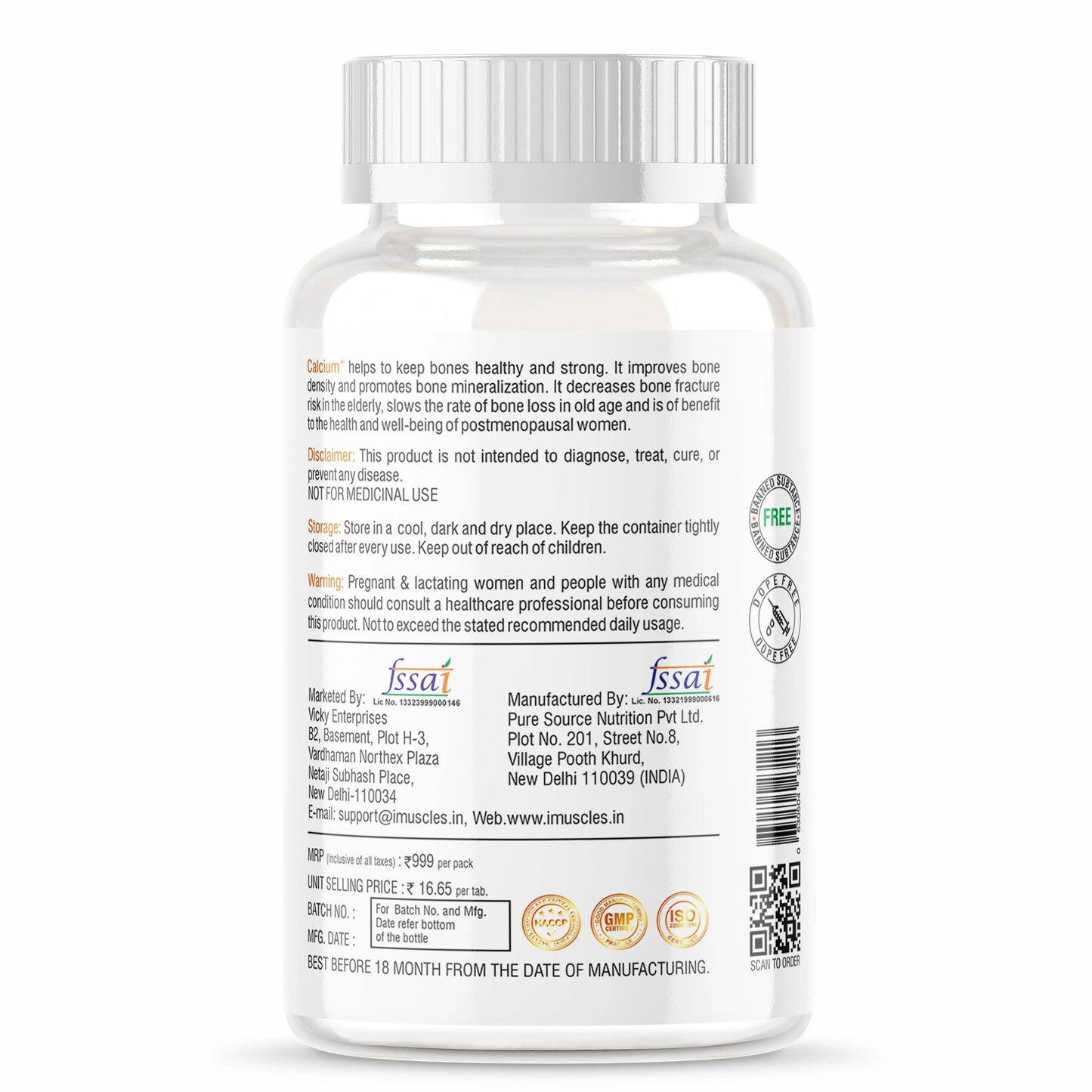 iMuscles Calcium Magnesium & Zinc Tablets imuscles.in