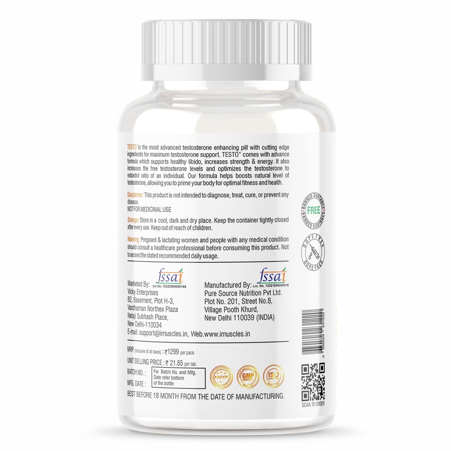 iMuscles Testosterone Booster Tablets
