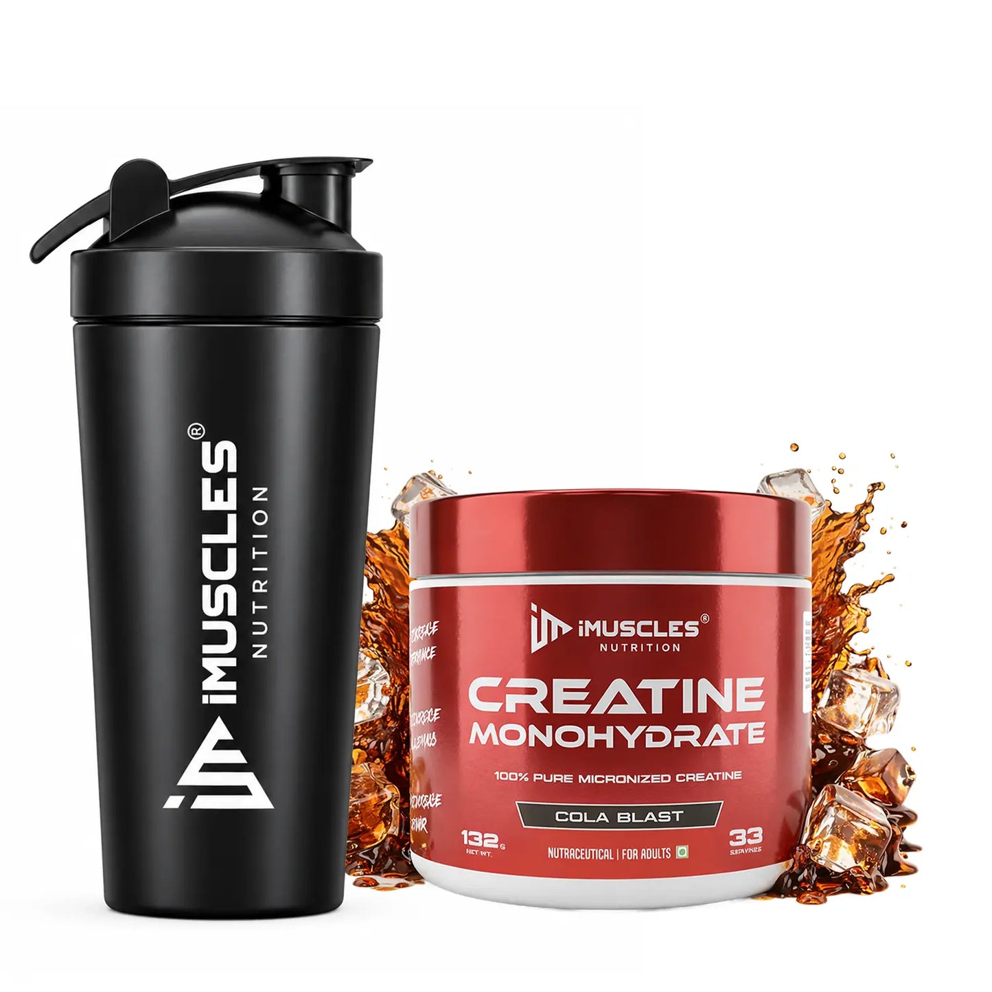 Creatine Monohydrate with Steel Shaker- Combo