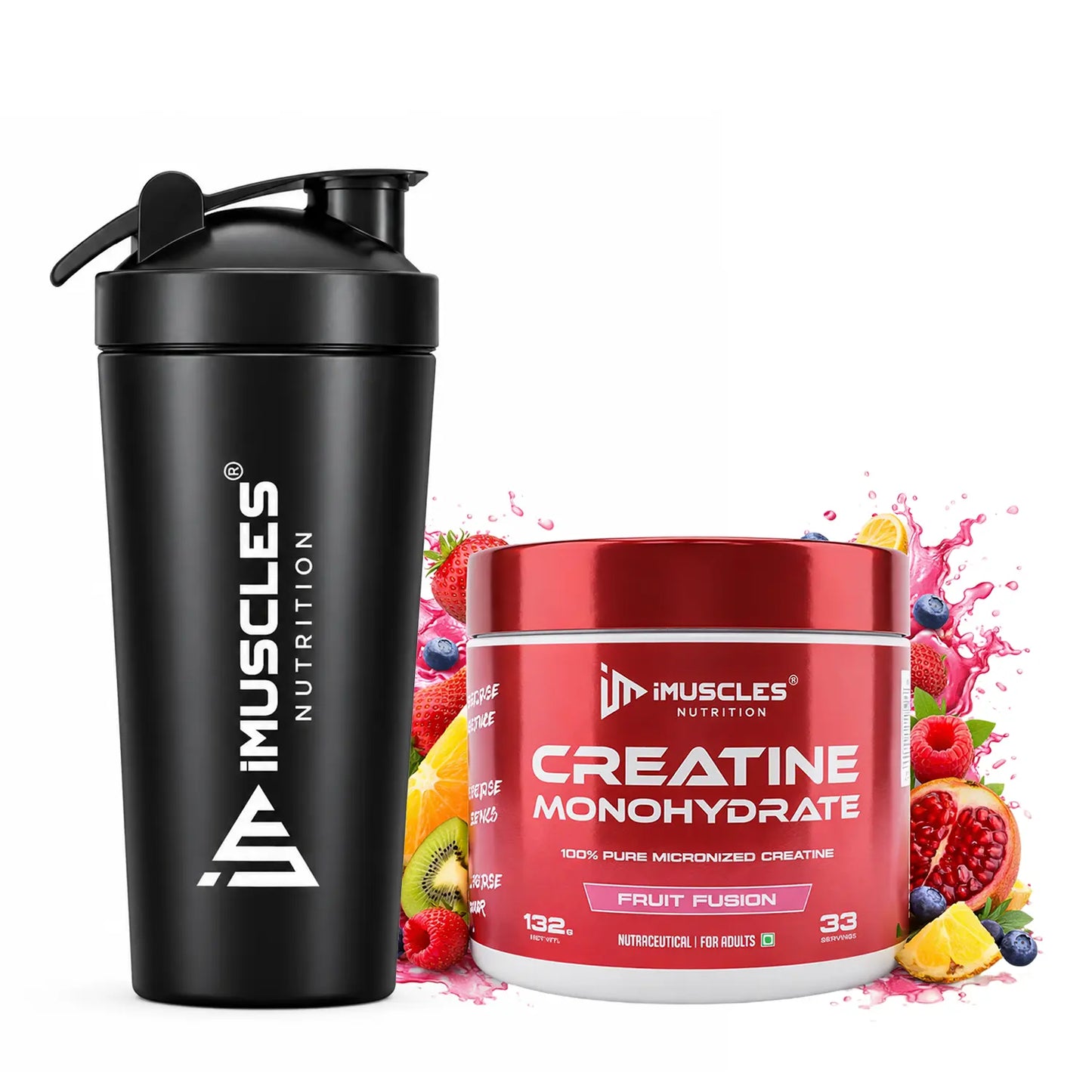 Creatine Monohydrate with Steel Shaker- Combo