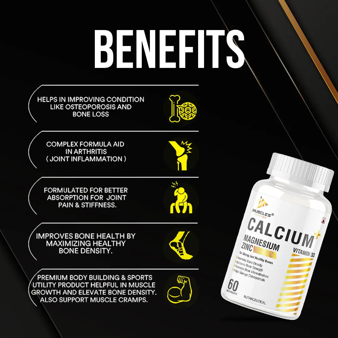 iMuscles Calcium Magnesium & Zinc Tablets imuscles.in