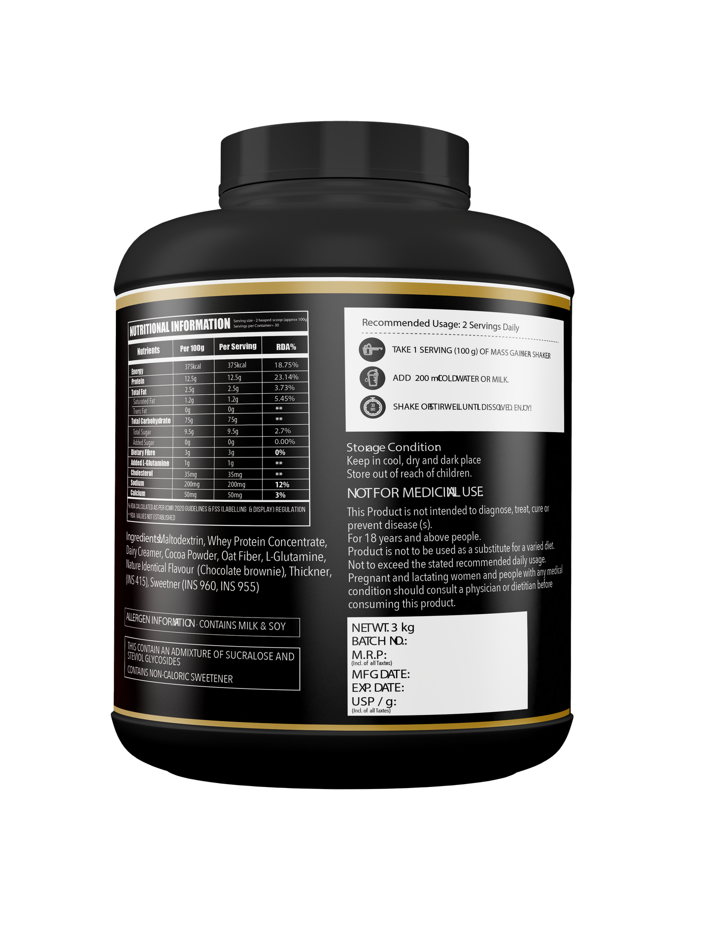Gainz4Ever Mass Gainer | Best Weight Gainer for Muscle Growth & Workout Recovery