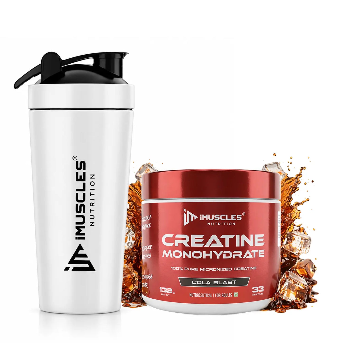 Creatine Monohydrate with Steel Shaker- Combo