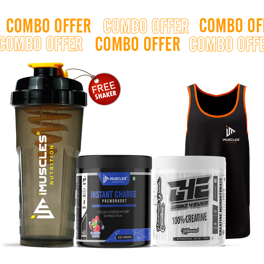Instant Charge Pre-Workout with Gainz4Ever - Pure Micronised Creatine and Gym Vest