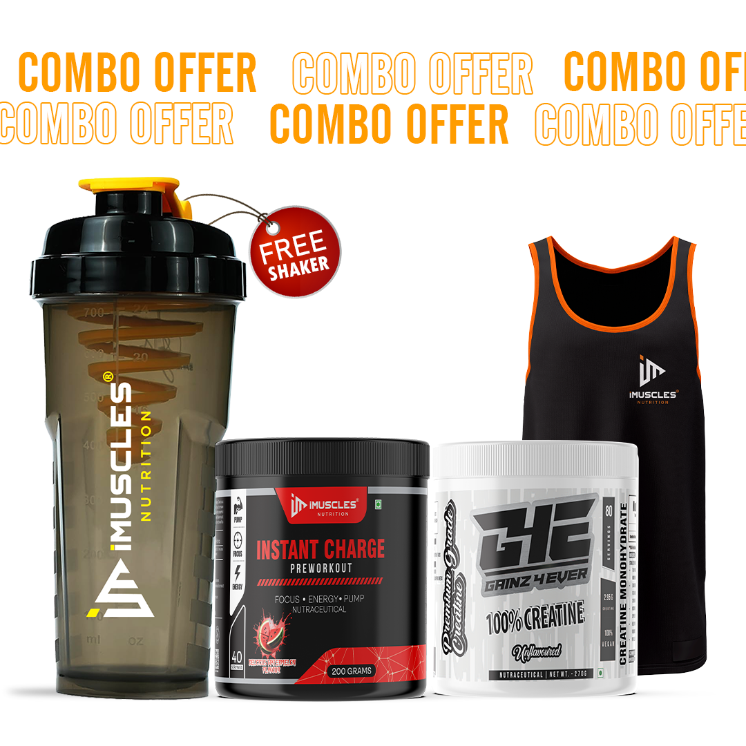 Instant Charge Pre-Workout with Gainz4Ever - Pure Micronised Creatine and Gym Vest
