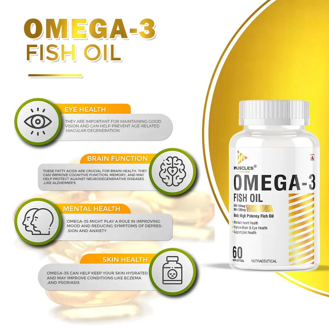 iMuscles Nutrition Omega-3 Fish Oil Capsules imuscles.in