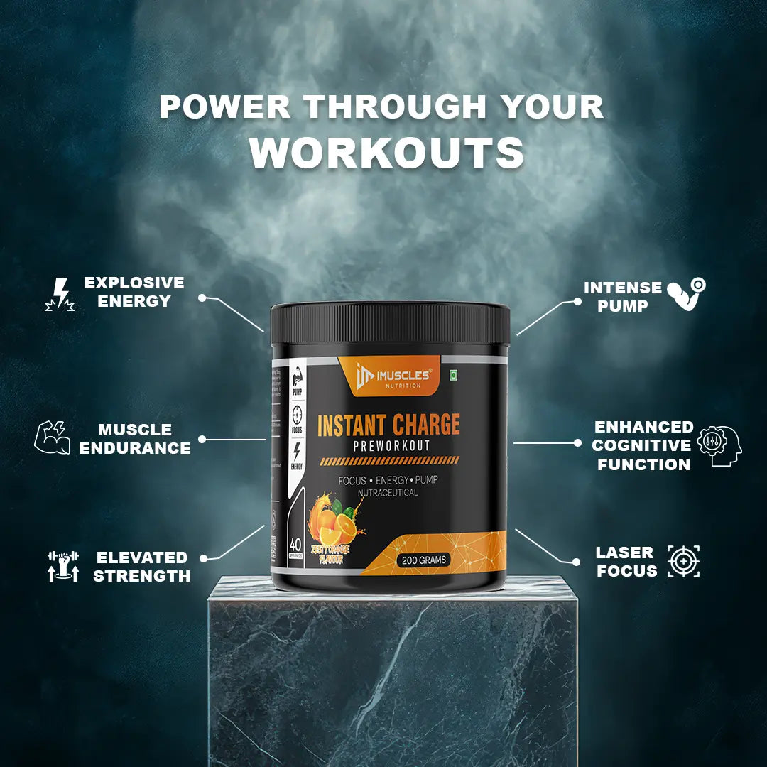 Instant Charge Preworkout – Zesty Orange (40 Servings) iMuscles Nutrition