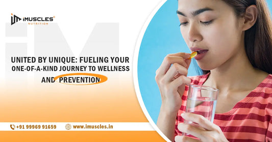 Woman taking a wellness supplement capsule with water, representing iMuscles Nutrition focus on personalized wellness, prevention and a healthy lifestyle journey