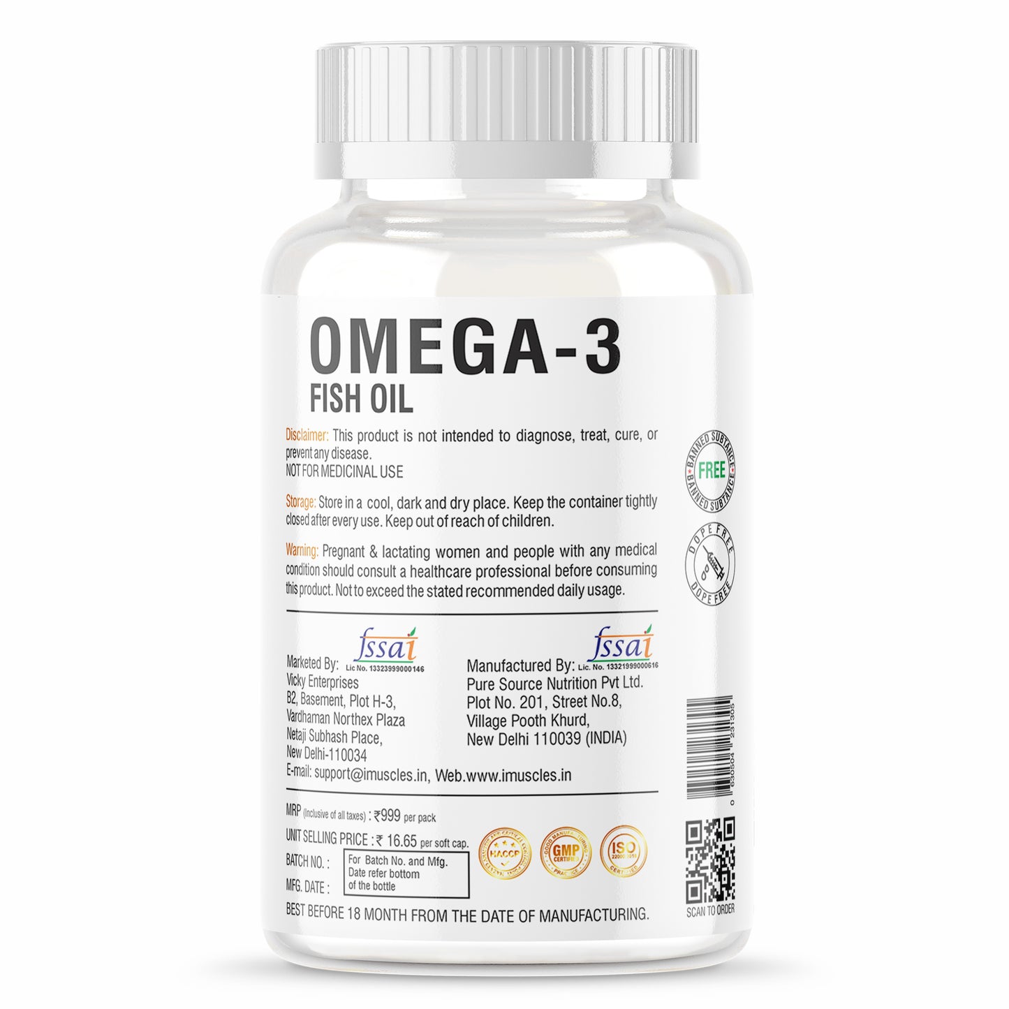 iMuscles Nutrition Omega-3 Fish Oil Capsules