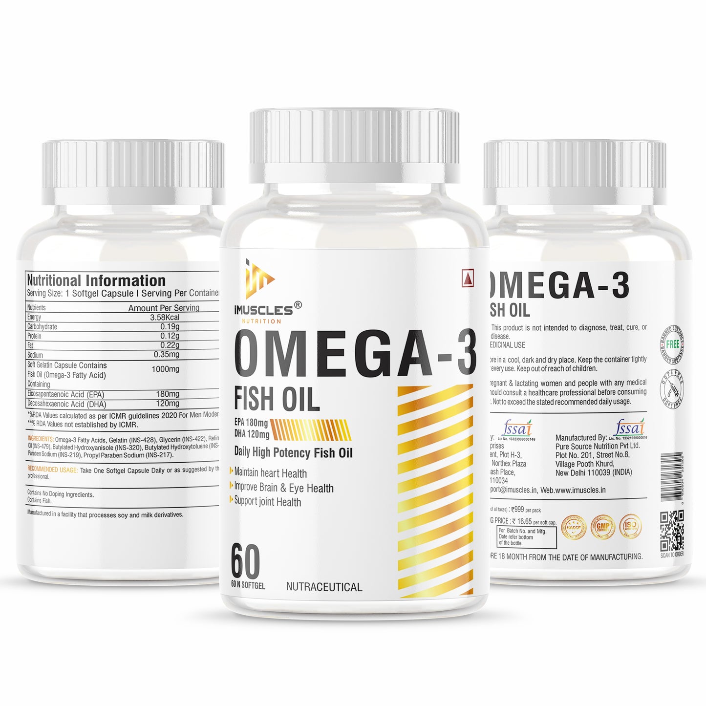 iMuscles Nutrition Omega-3 Fish Oil Capsules