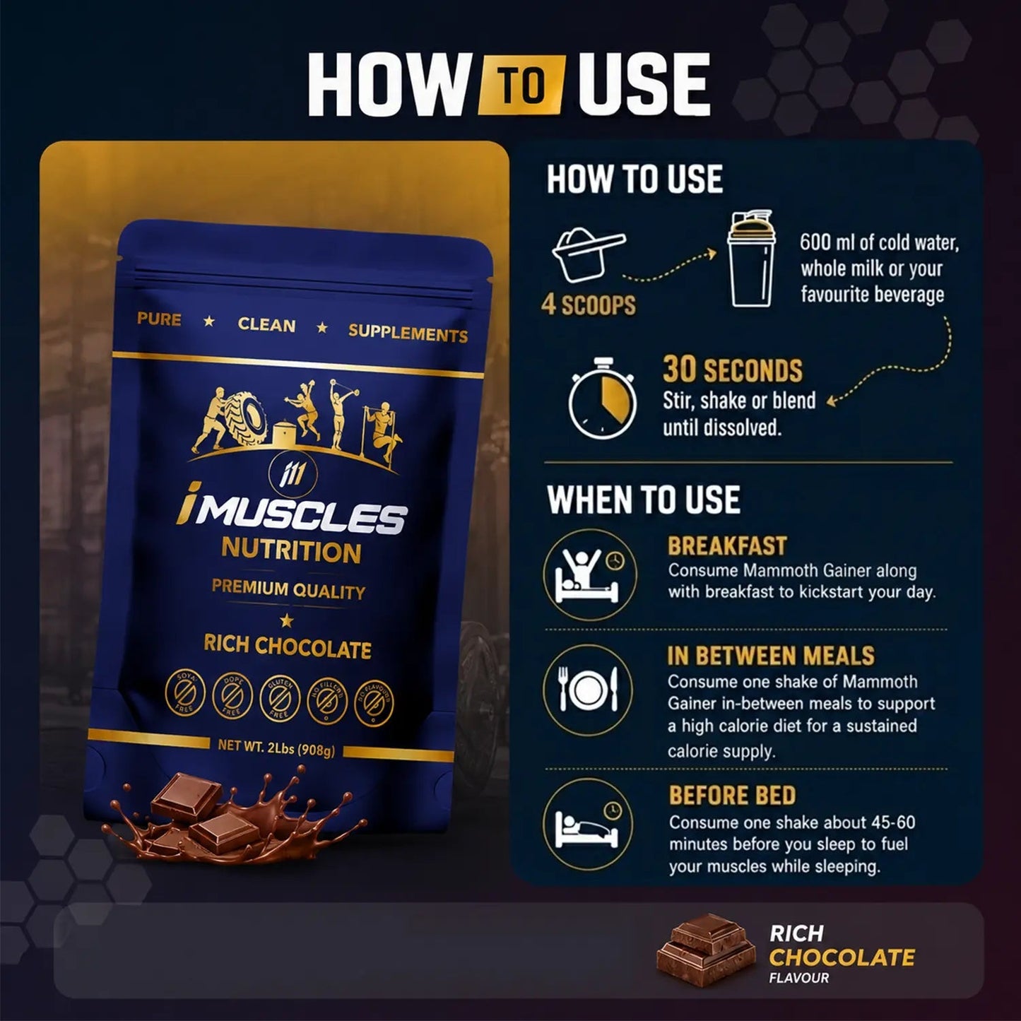 How to use Super Mass Gainer mix four scoops with 600ml liquid