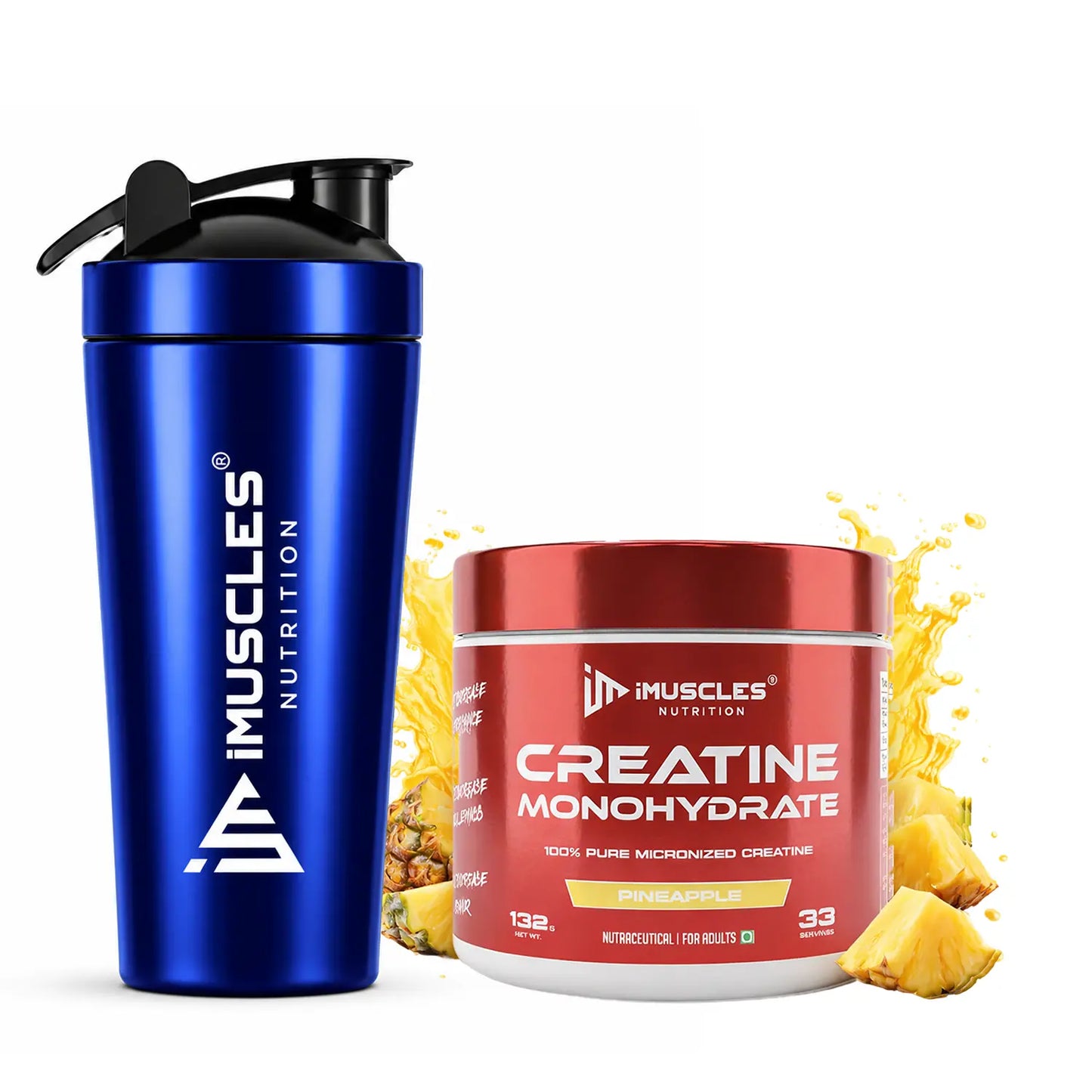 Creatine Monohydrate with Steel Shaker- Combo