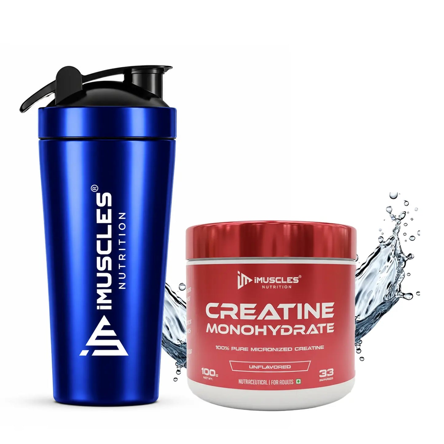 Creatine Monohydrate with Steel Shaker- Combo