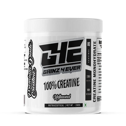 Gainz4Ever - Pure Micronised Creatine Monohydrate Powder- Unflavoured (80 Servings) Gainz4Ever