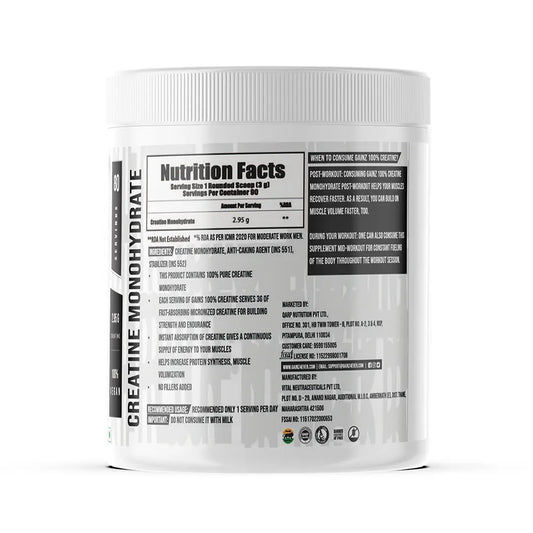 Gainz4Ever - Pure Micronised Creatine Monohydrate Powder- Unflavoured (80 Servings) Gainz4Ever