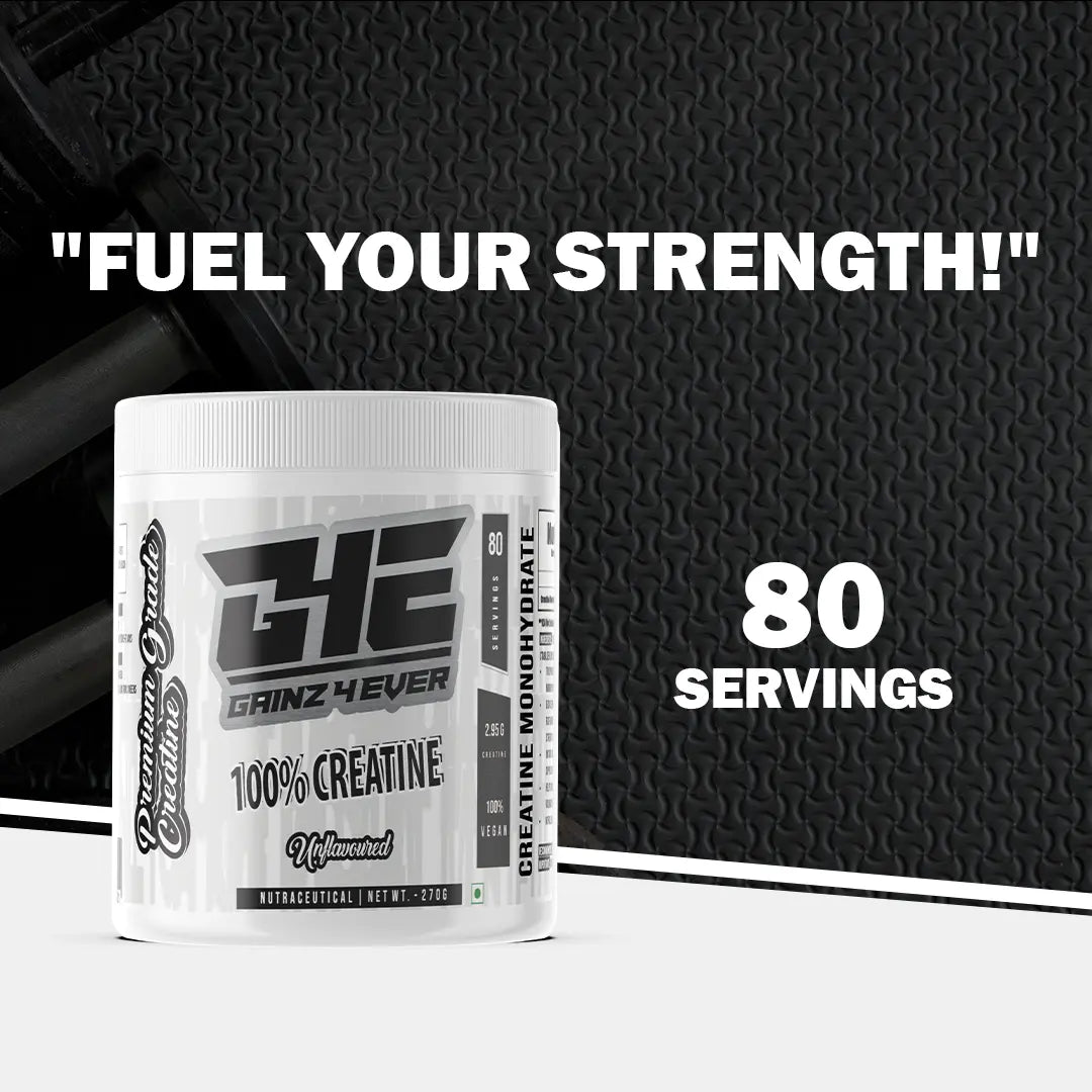 Gainz4Ever - Pure Micronised Creatine Monohydrate Powder- Unflavoured (80 Servings) Gainz4Ever