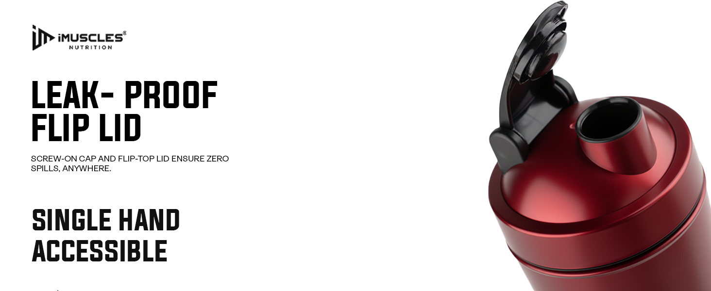 iMuscles Steel Shaker- 739ML (Maroon)