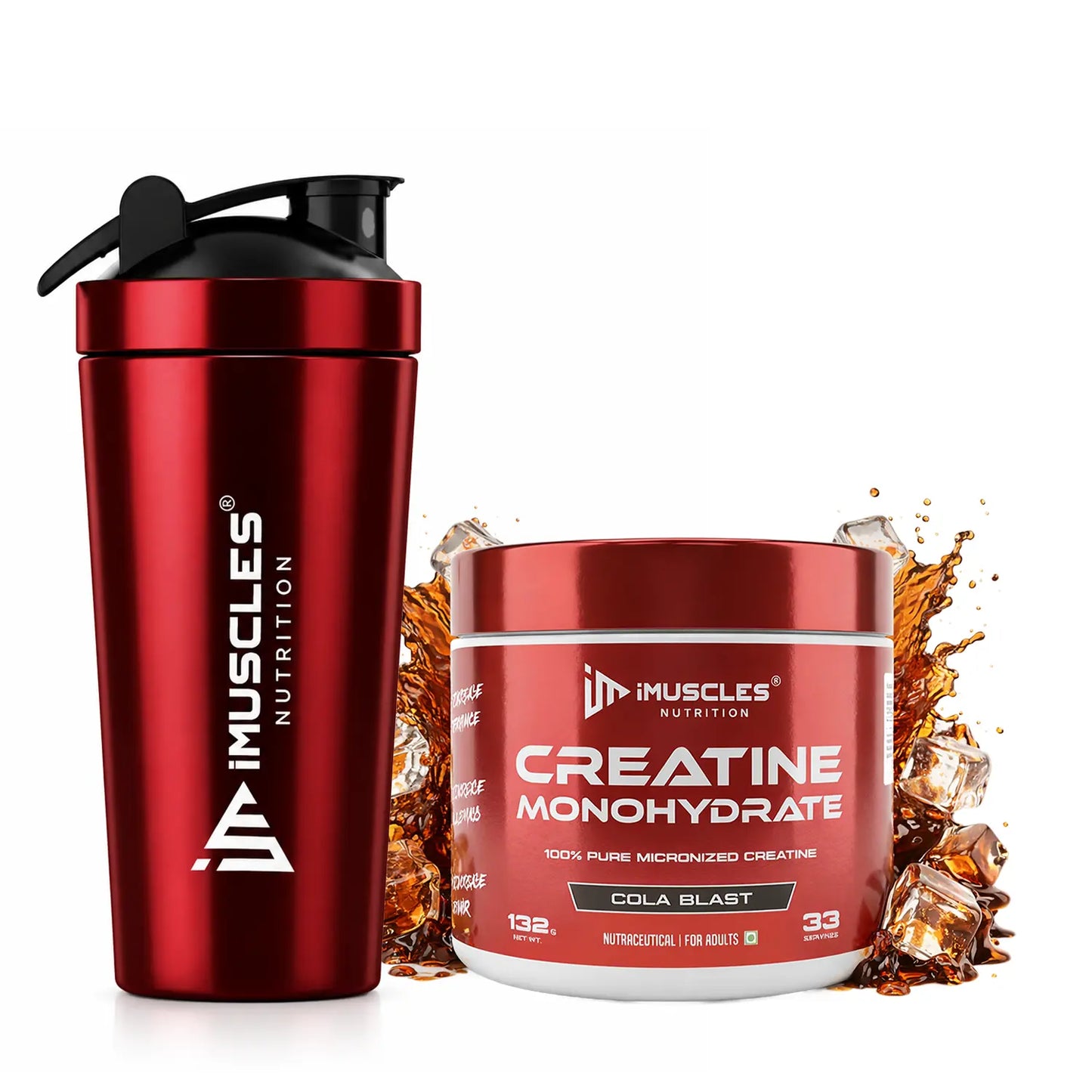 Creatine Monohydrate with Steel Shaker- Combo
