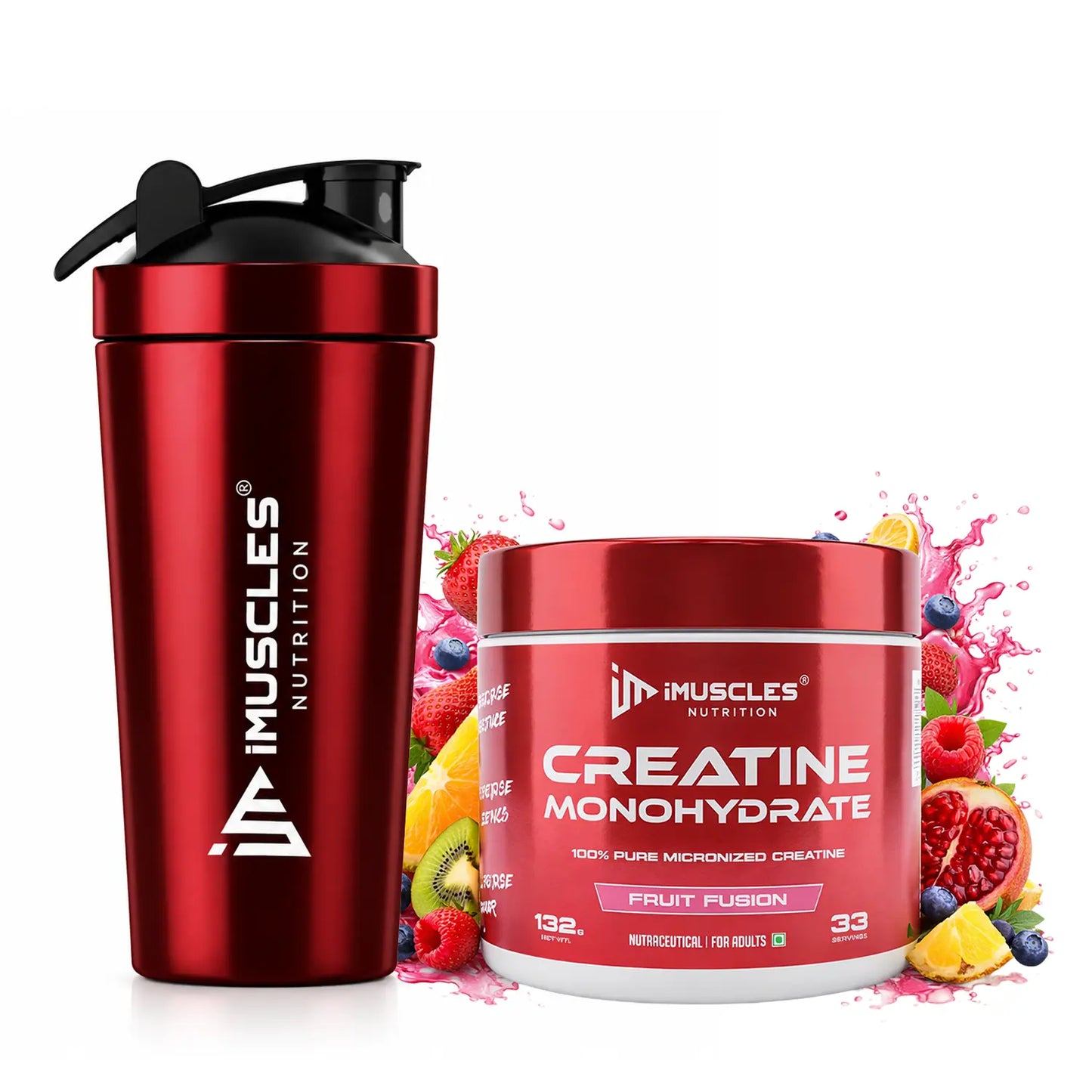 Creatine Monohydrate with Steel Shaker- Combo