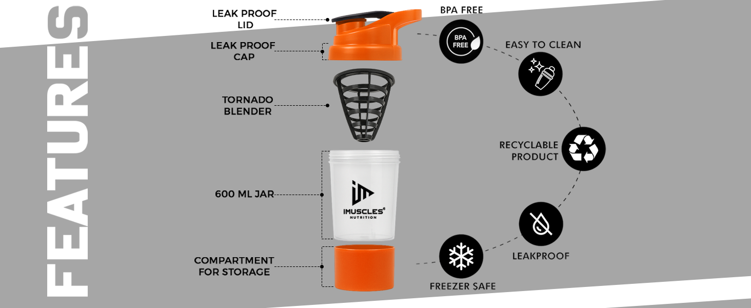 Spider Shaker- 600ML (Orange)