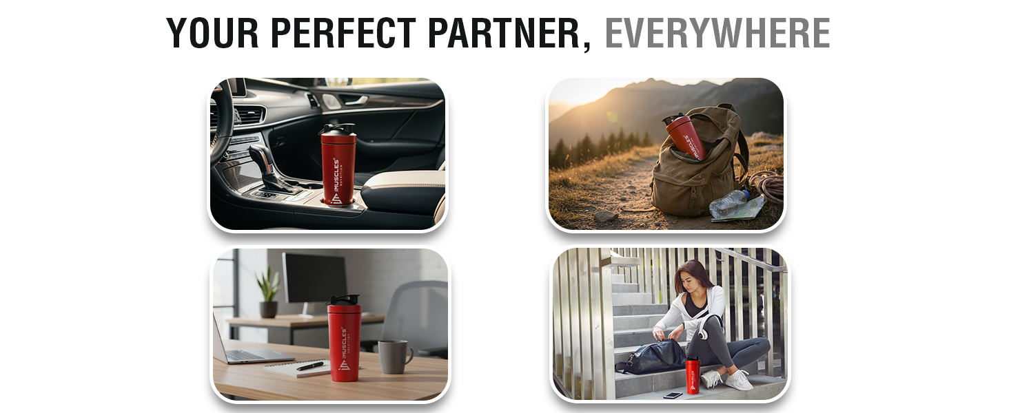 iMuscles Steel Shaker- 739ML (Red)