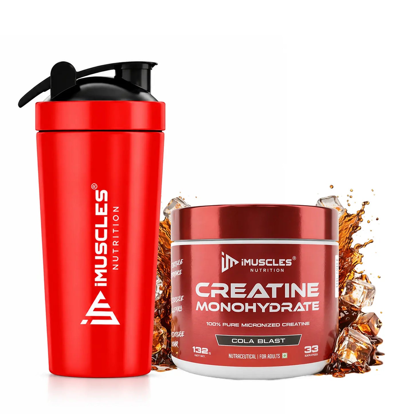 Creatine Monohydrate with Steel Shaker- Combo