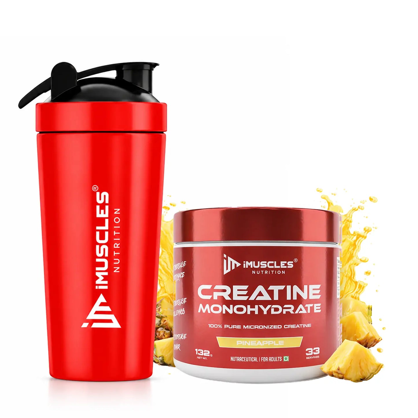 Creatine Monohydrate with Steel Shaker- Combo