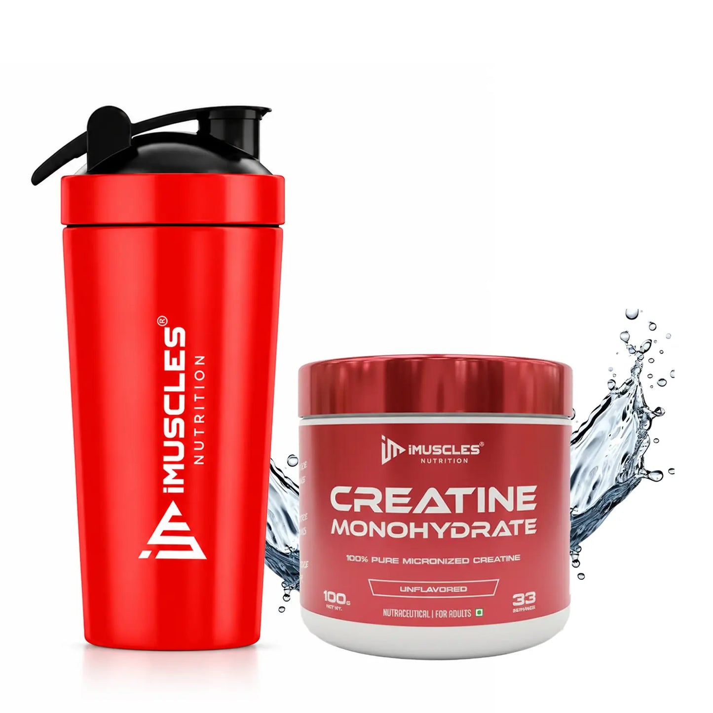 Creatine Monohydrate with Steel Shaker- Combo