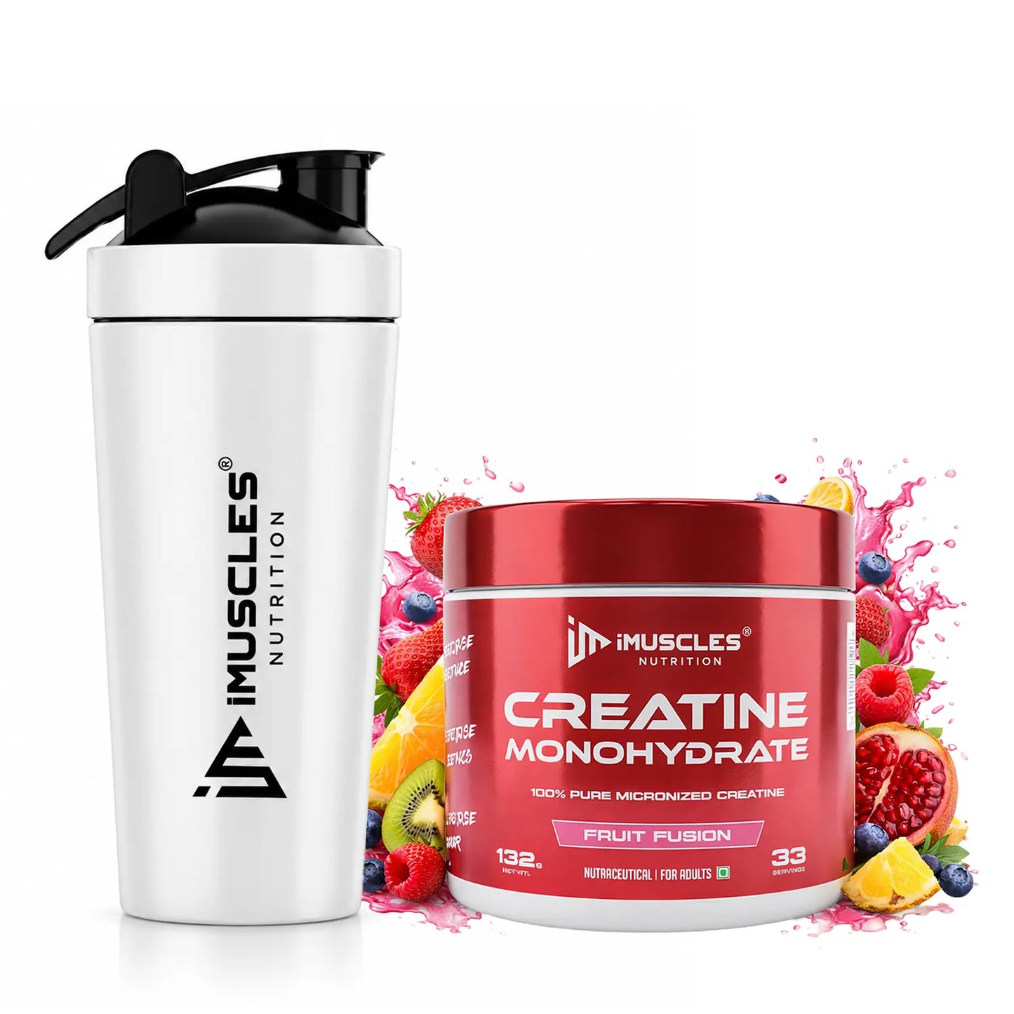Creatine Monohydrate with Steel Shaker- Combo