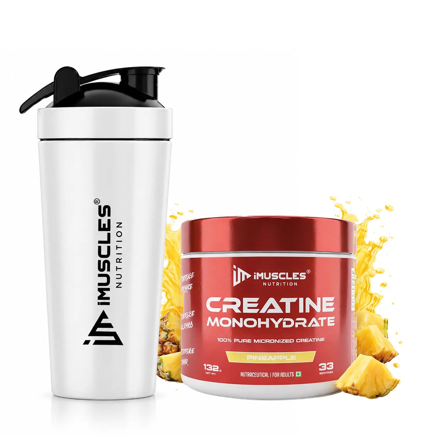 Creatine Monohydrate with Steel Shaker- Combo