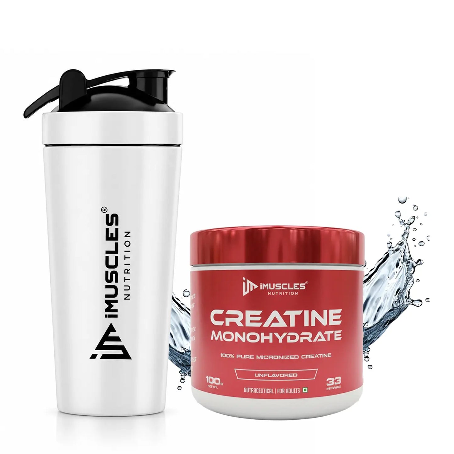 Creatine Monohydrate with Steel Shaker- Combo