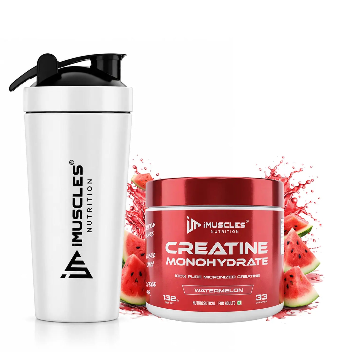 Creatine Monohydrate with Steel Shaker- Combo