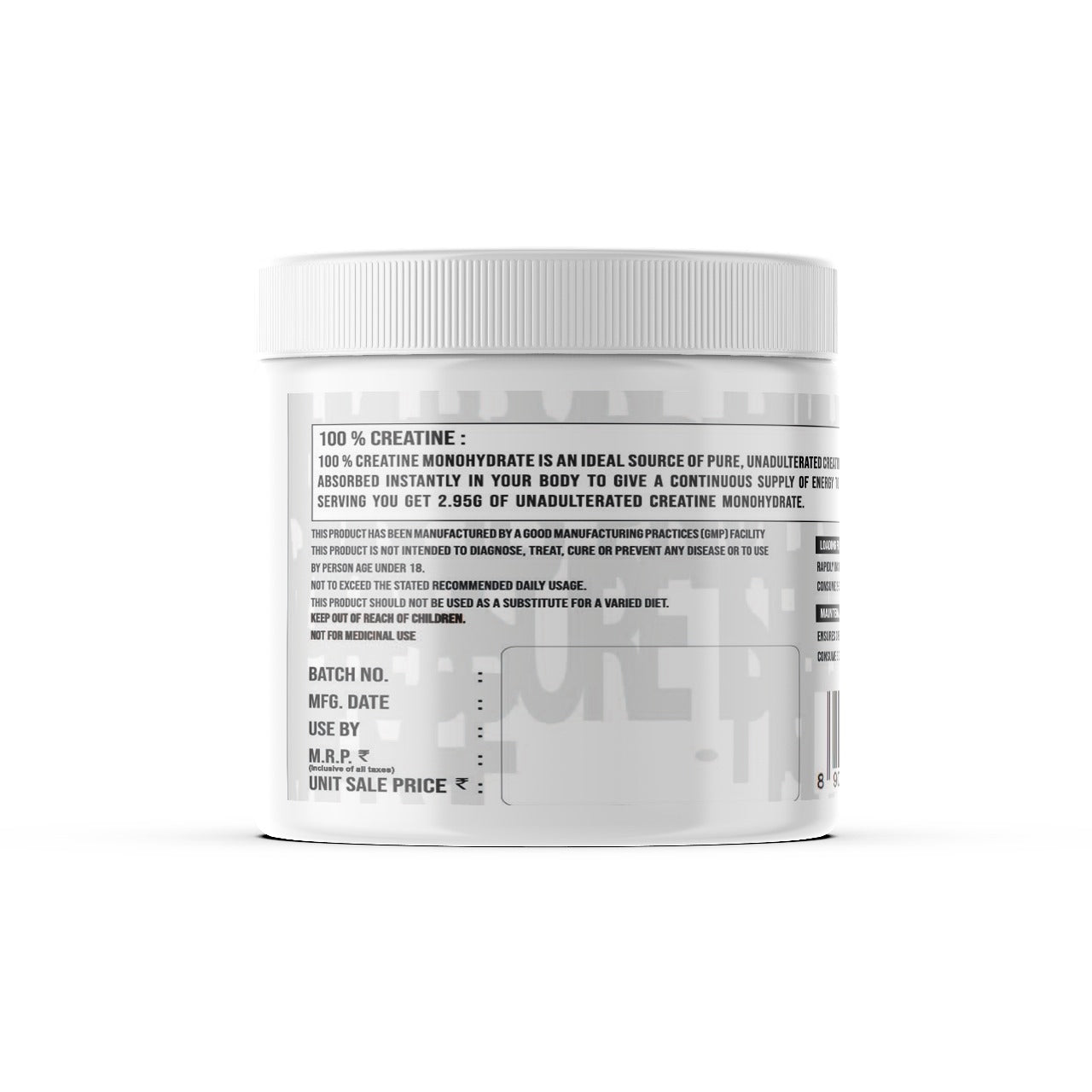 Gainz4Ever - Pure Micronised Creatine Monohydrate Powder (Unflavoured)