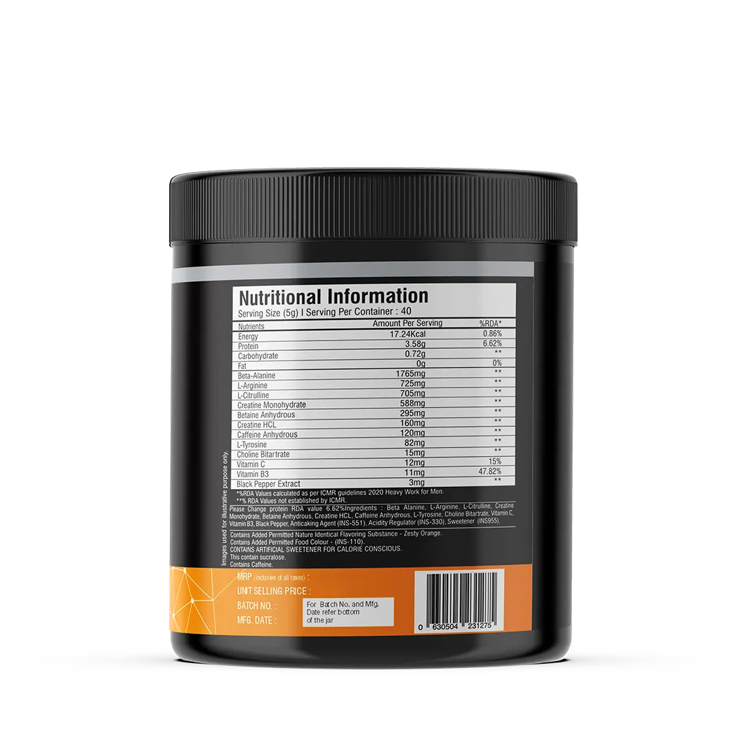 Instant Charge Preworkout – Zesty Orange (40 Servings) iMuscles Nutrition