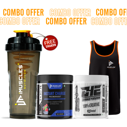 Instant Charge Pre-Workout with Gainz4Ever - Pure Micronised Creatine and Gym Vest