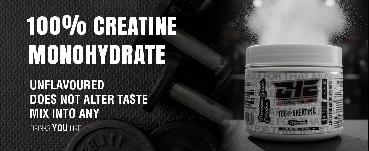 Gainz4Ever - Pure Micronised Creatine Monohydrate Powder- Unflavoured (30 Servings)