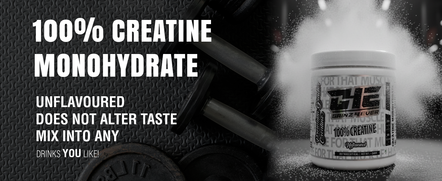 Gainz4Ever - Pure Micronised Creatine Monohydrate Powder- Unflavoured (80 Servings)