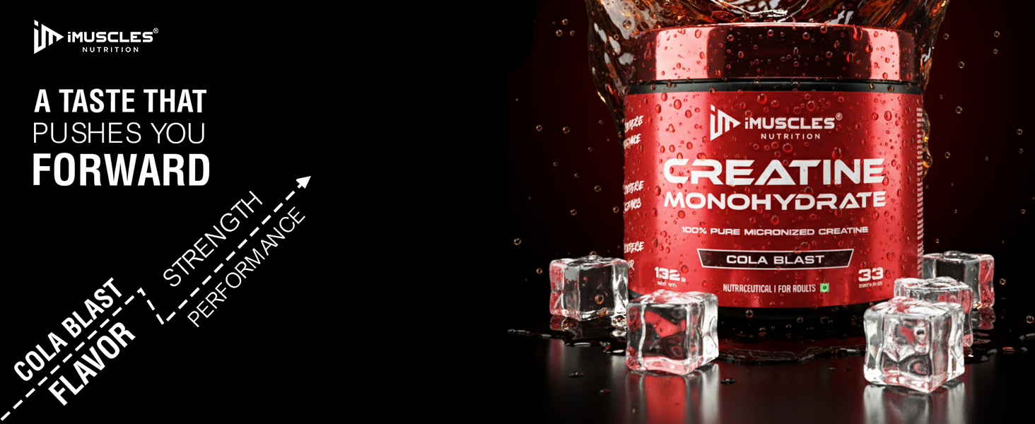Pure Micronized Creatine Monohydrate Powder - Cola Blast Flavor (33 Servings)