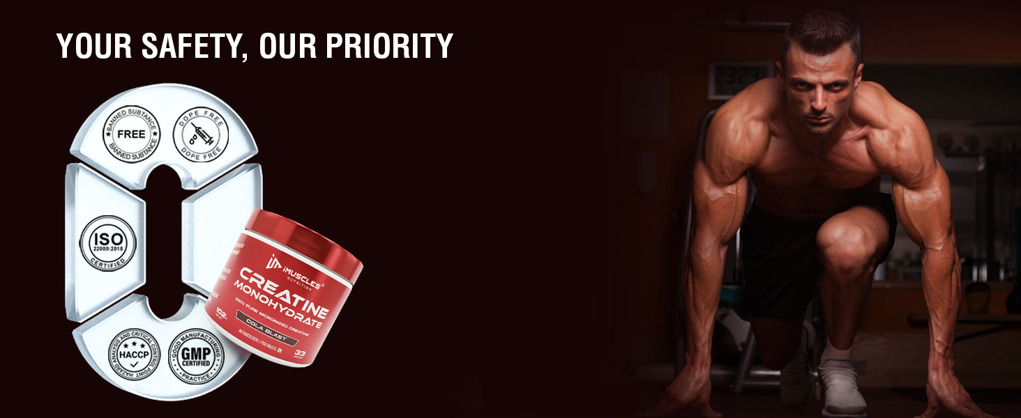Pure Micronized Creatine Monohydrate Powder - Cola Blast Flavor (33 Servings)