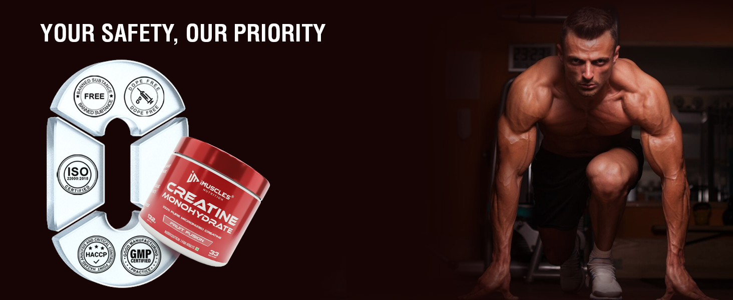 Pure Micronized Creatine Monohydrate Powder - Fruit Fusion Flavor (33 Servings)