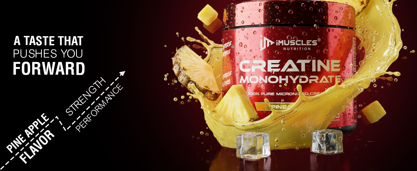 Pure Micronized Creatine Monohydrate Powder - Pineapple Flavor (33 Servings)