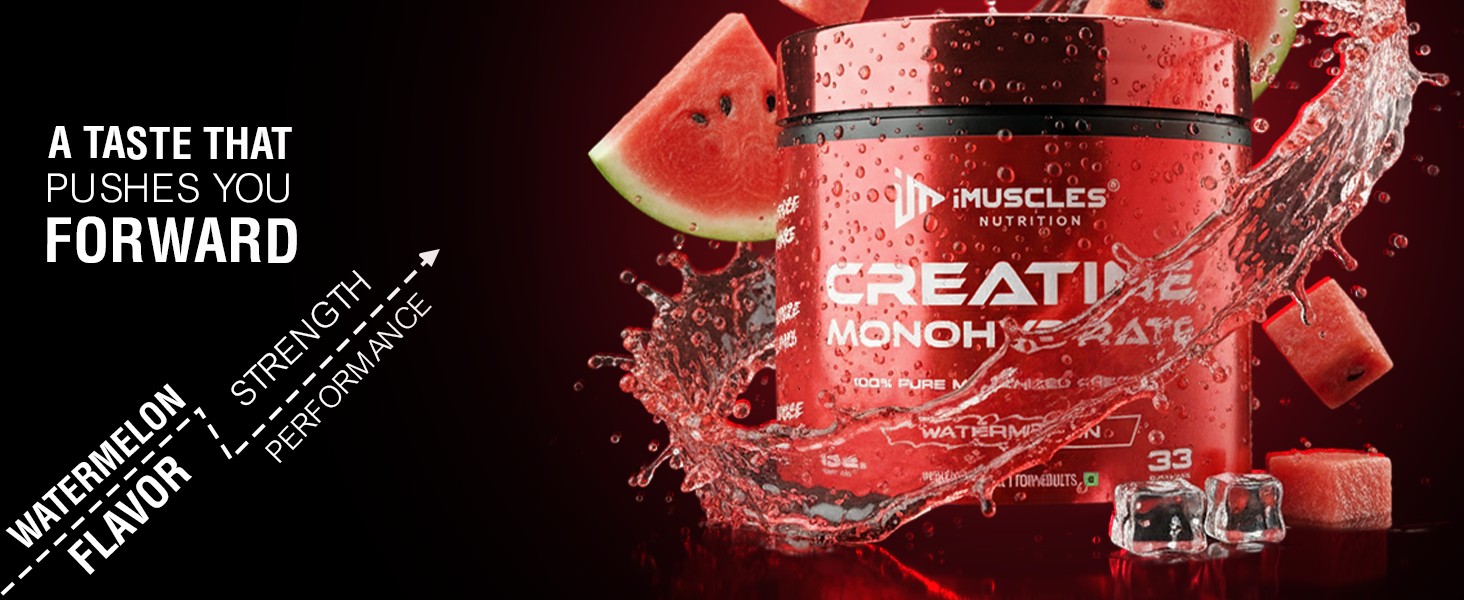 Pure Micronized Creatine Monohydrate Powder - Watermelon Flavor (33 Servings)