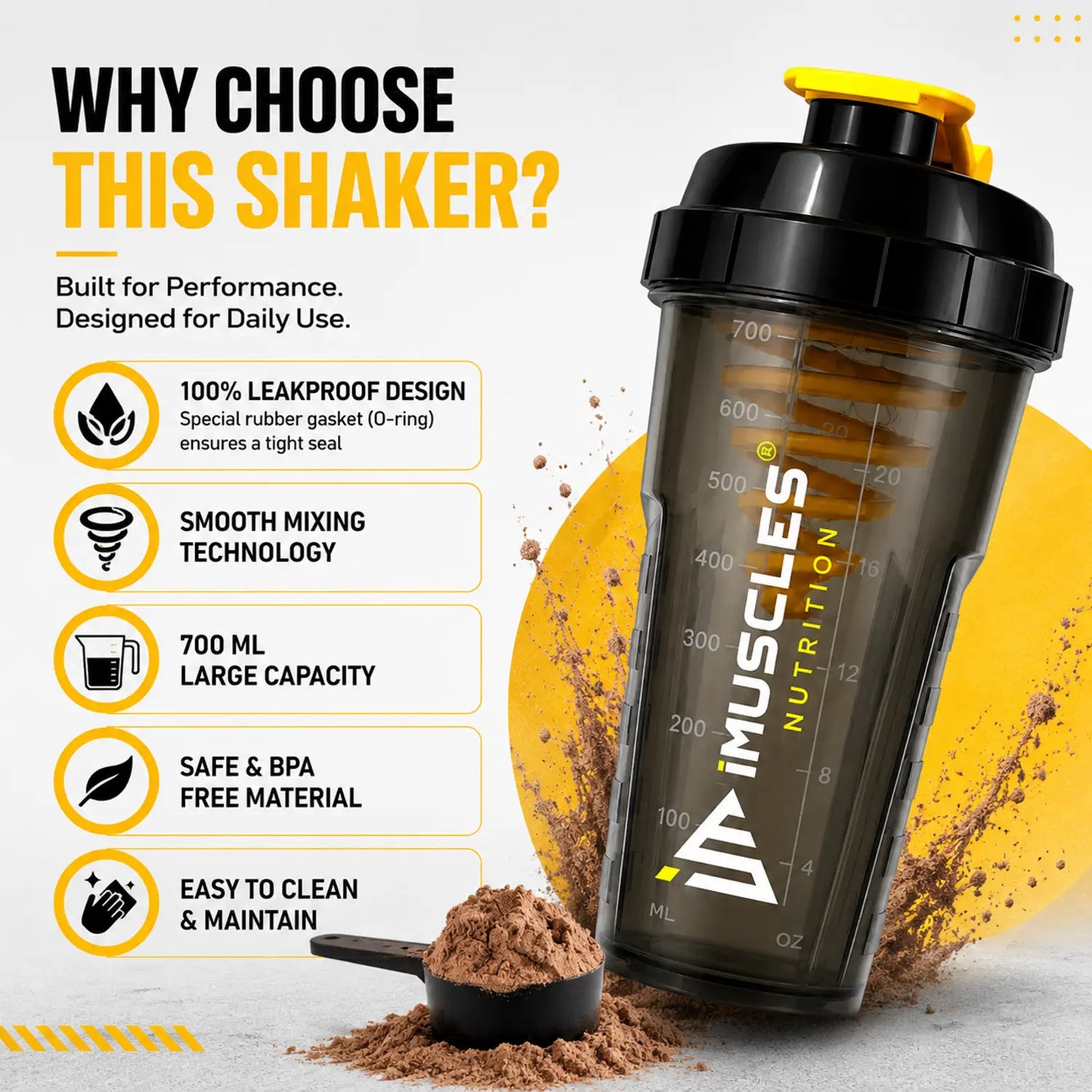 Cyclone Shaker- 700ML iMuscles Nutrition
