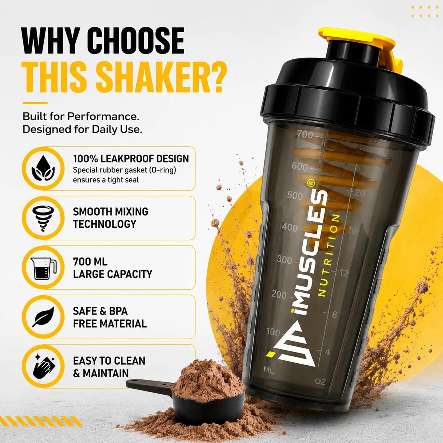 Cyclone Shaker- 700ML iMuscles Nutrition