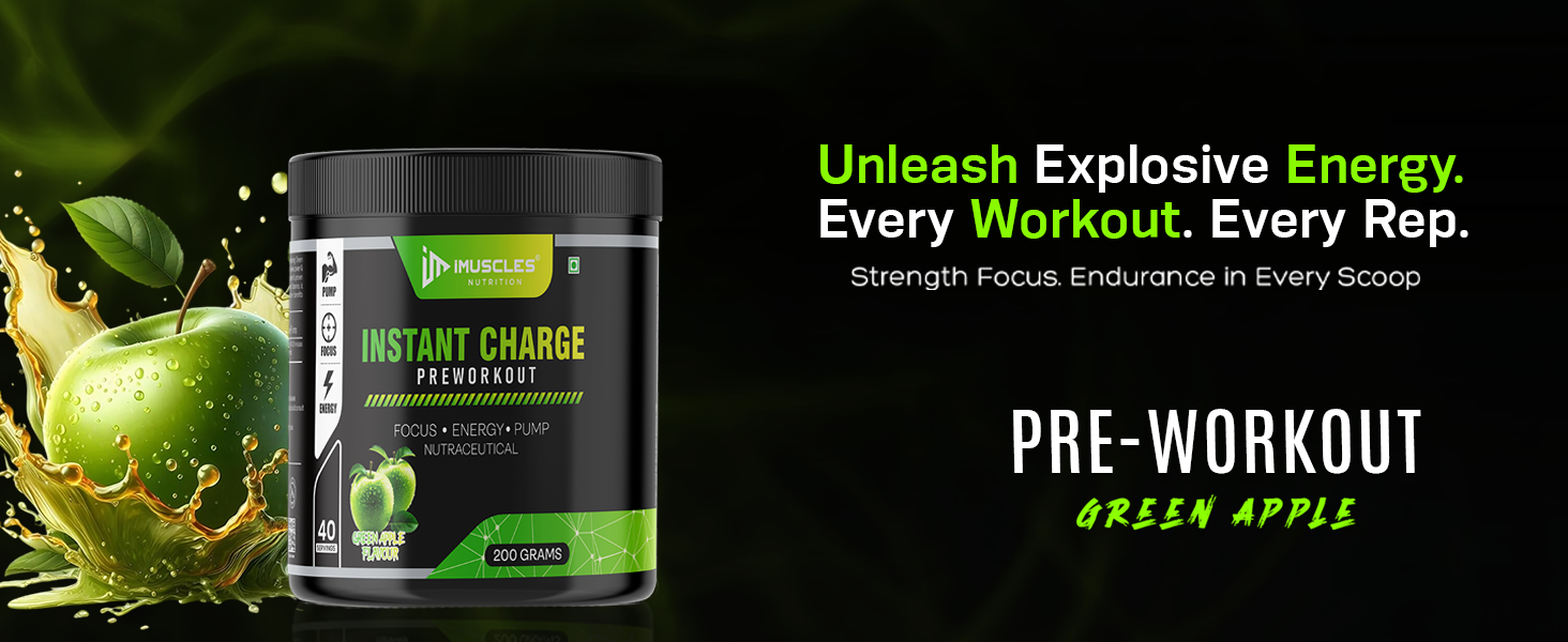 Instant Charge Preworkout – Green Apple (40 Servings)
