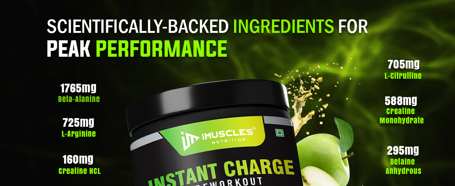 Instant Charge Preworkout – Green Apple (40 Servings)