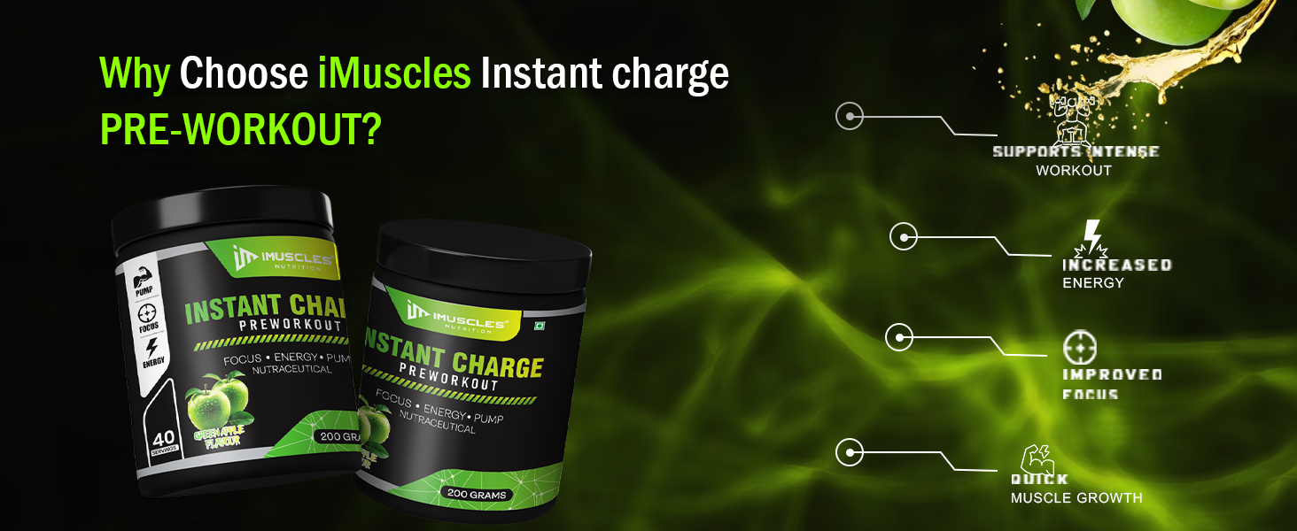 Instant Charge Preworkout – Green Apple (40 Servings)